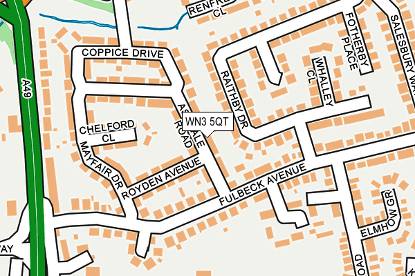 WN3 5QT map - OS OpenMap – Local (Ordnance Survey)