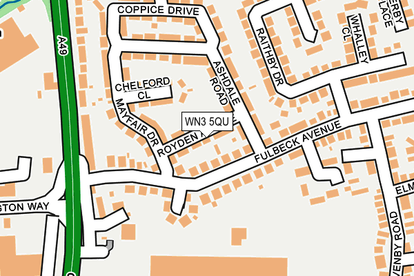 WN3 5QU map - OS OpenMap – Local (Ordnance Survey)