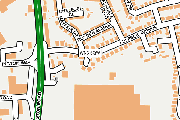 WN3 5QW map - OS OpenMap – Local (Ordnance Survey)