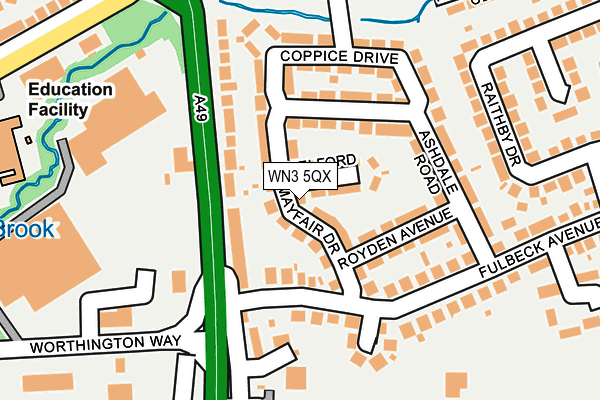 WN3 5QX map - OS OpenMap – Local (Ordnance Survey)