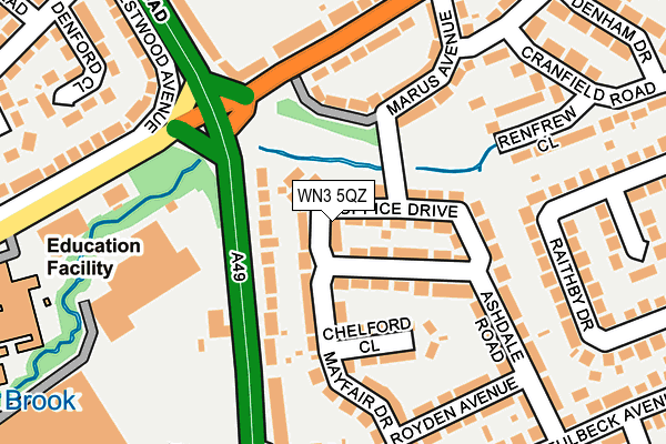 WN3 5QZ map - OS OpenMap – Local (Ordnance Survey)