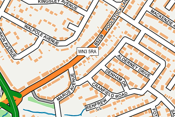 WN3 5RA map - OS OpenMap – Local (Ordnance Survey)