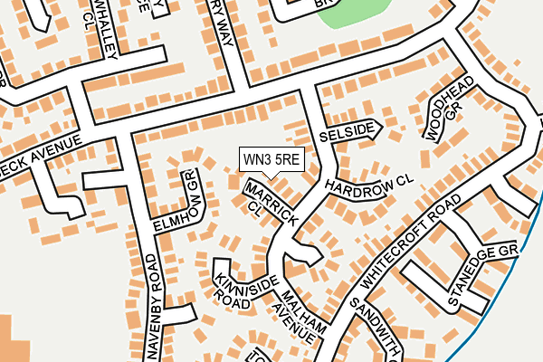 WN3 5RE map - OS OpenMap – Local (Ordnance Survey)