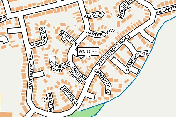 WN3 5RF map - OS OpenMap – Local (Ordnance Survey)