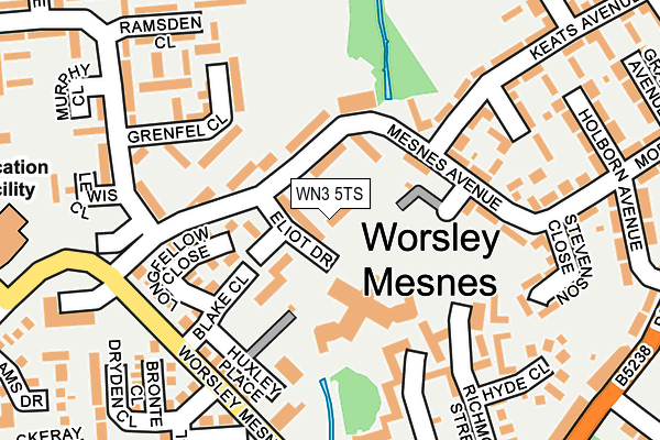 WN3 5TS map - OS OpenMap – Local (Ordnance Survey)