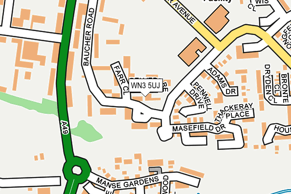 WN3 5UJ map - OS OpenMap – Local (Ordnance Survey)