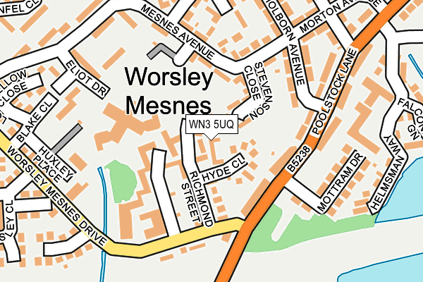 WN3 5UQ map - OS OpenMap – Local (Ordnance Survey)