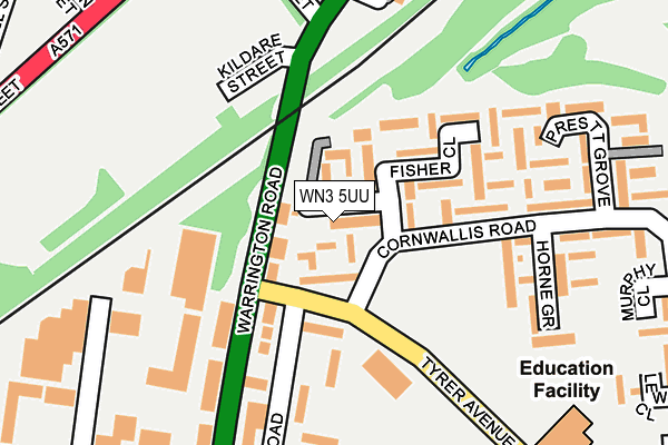 WN3 5UU map - OS OpenMap – Local (Ordnance Survey)