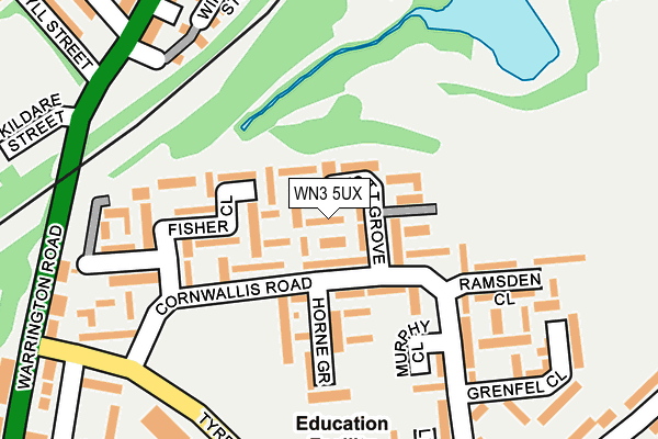 WN3 5UX map - OS OpenMap – Local (Ordnance Survey)