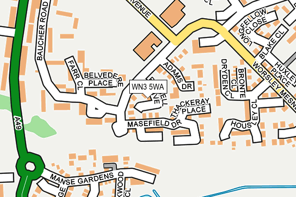 WN3 5WA map - OS OpenMap – Local (Ordnance Survey)
