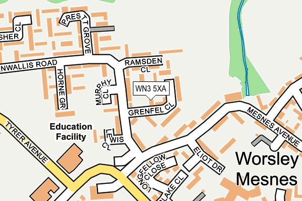 WN3 5XA map - OS OpenMap – Local (Ordnance Survey)