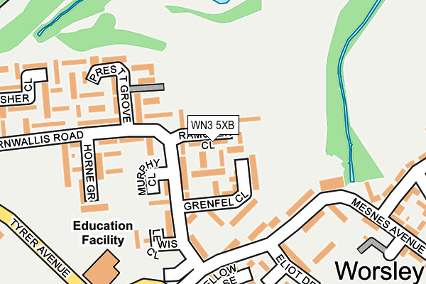 WN3 5XB map - OS OpenMap – Local (Ordnance Survey)