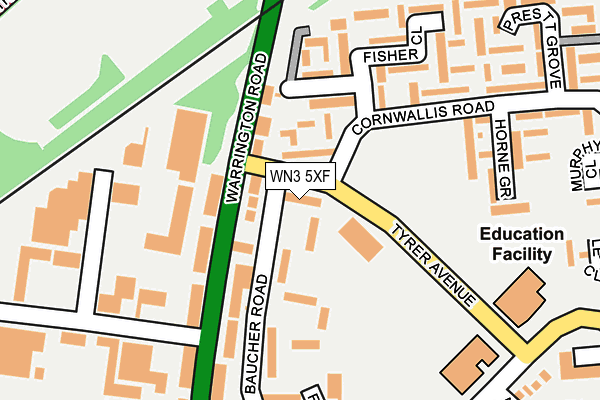 WN3 5XF map - OS OpenMap – Local (Ordnance Survey)