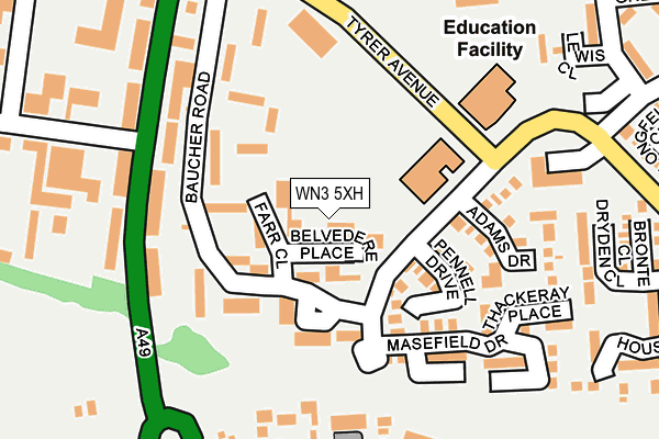 WN3 5XH map - OS OpenMap – Local (Ordnance Survey)