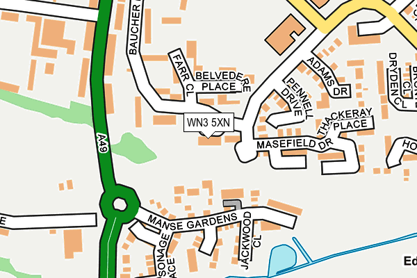 WN3 5XN map - OS OpenMap – Local (Ordnance Survey)