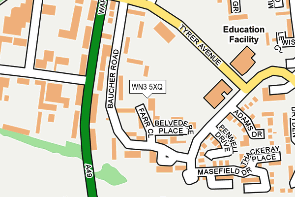 WN3 5XQ map - OS OpenMap – Local (Ordnance Survey)