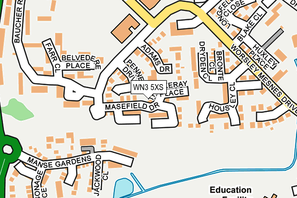 WN3 5XS map - OS OpenMap – Local (Ordnance Survey)
