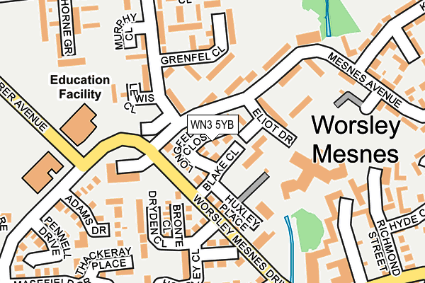 WN3 5YB map - OS OpenMap – Local (Ordnance Survey)