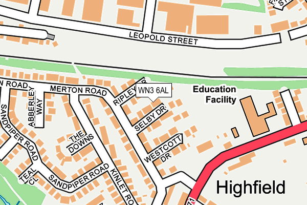 WN3 6AL map - OS OpenMap – Local (Ordnance Survey)