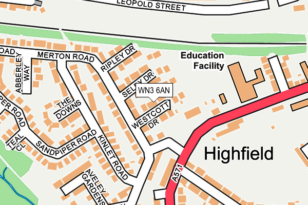 WN3 6AN map - OS OpenMap – Local (Ordnance Survey)