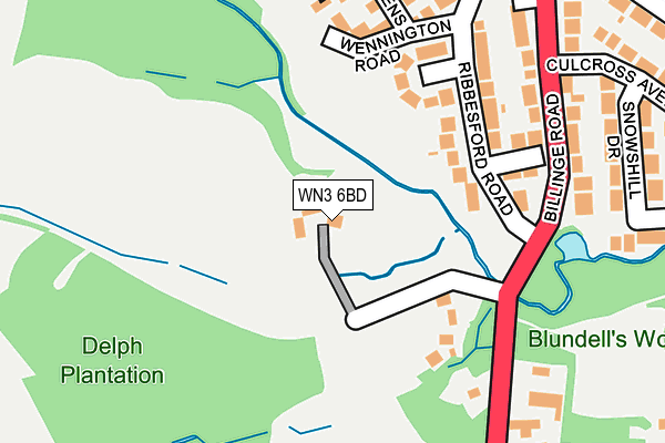 WN3 6BD map - OS OpenMap – Local (Ordnance Survey)