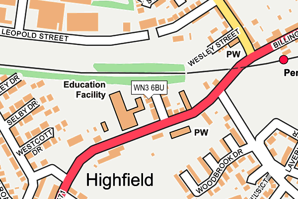 WN3 6BU map - OS OpenMap – Local (Ordnance Survey)