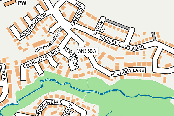 WN3 6BW map - OS OpenMap – Local (Ordnance Survey)