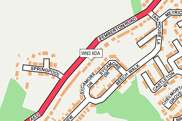 WN3 6DA map - OS OpenMap – Local (Ordnance Survey)