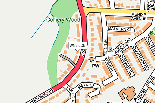 WN3 6DB map - OS OpenMap – Local (Ordnance Survey)