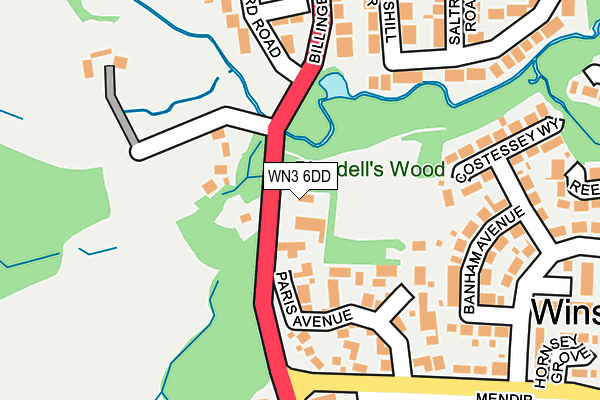 WN3 6DD map - OS OpenMap – Local (Ordnance Survey)
