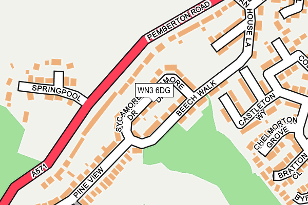 WN3 6DG map - OS OpenMap – Local (Ordnance Survey)