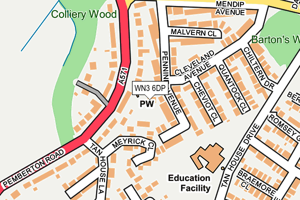 WN3 6DP map - OS OpenMap – Local (Ordnance Survey)