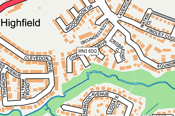 WN3 6DQ map - OS OpenMap – Local (Ordnance Survey)