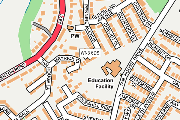 WN3 6DS map - OS OpenMap – Local (Ordnance Survey)