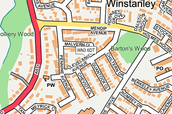 WN3 6DT map - OS OpenMap – Local (Ordnance Survey)