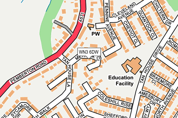 WN3 6DW map - OS OpenMap – Local (Ordnance Survey)