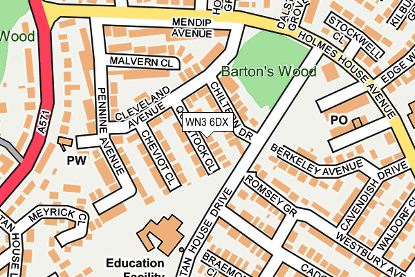 WN3 6DX map - OS OpenMap – Local (Ordnance Survey)