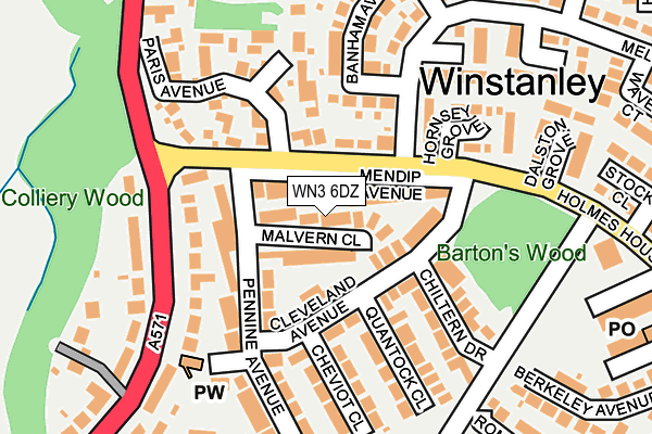 WN3 6DZ map - OS OpenMap – Local (Ordnance Survey)