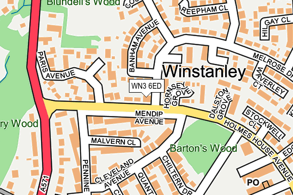 WN3 6ED map - OS OpenMap – Local (Ordnance Survey)