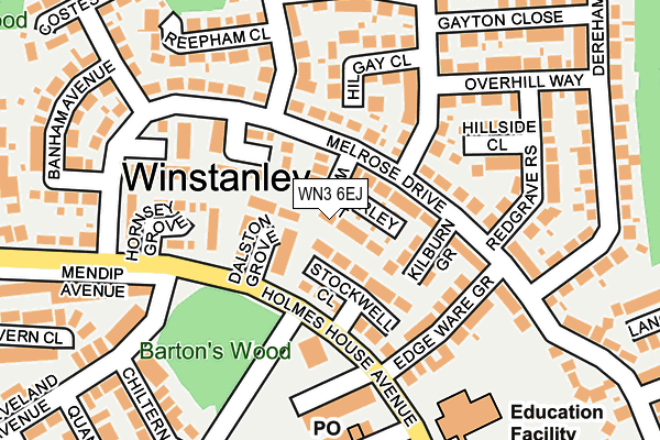 WN3 6EJ map - OS OpenMap – Local (Ordnance Survey)
