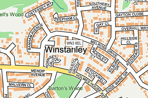 WN3 6EL map - OS OpenMap – Local (Ordnance Survey)