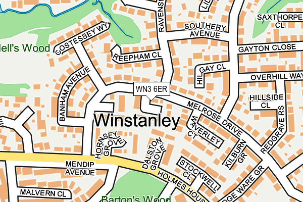 WN3 6ER map - OS OpenMap – Local (Ordnance Survey)