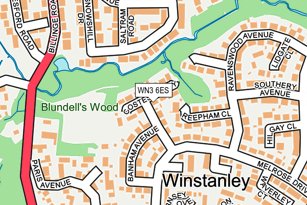 WN3 6ES map - OS OpenMap – Local (Ordnance Survey)