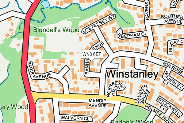 WN3 6ET map - OS OpenMap – Local (Ordnance Survey)