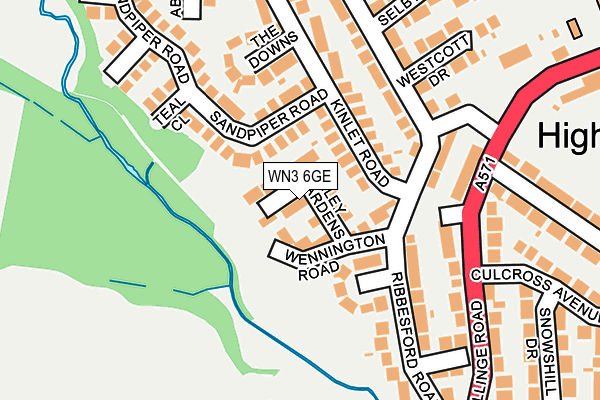 WN3 6GE map - OS OpenMap – Local (Ordnance Survey)