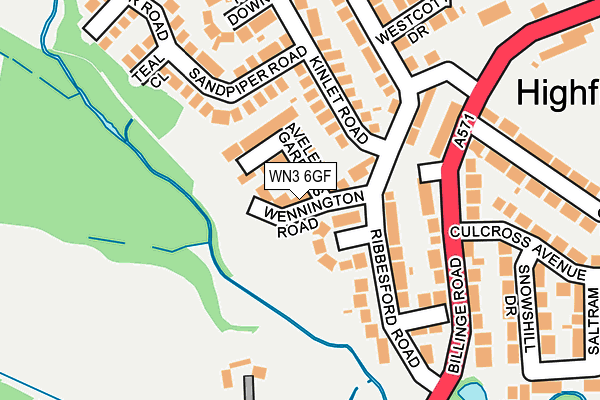 WN3 6GF map - OS OpenMap – Local (Ordnance Survey)