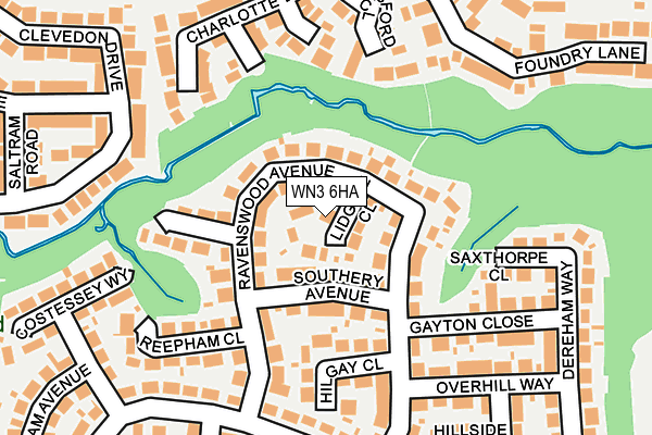 WN3 6HA map - OS OpenMap – Local (Ordnance Survey)
