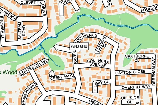 WN3 6HB map - OS OpenMap – Local (Ordnance Survey)