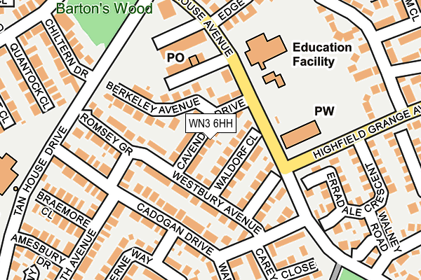 WN3 6HH map - OS OpenMap – Local (Ordnance Survey)