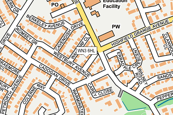 WN3 6HL map - OS OpenMap – Local (Ordnance Survey)